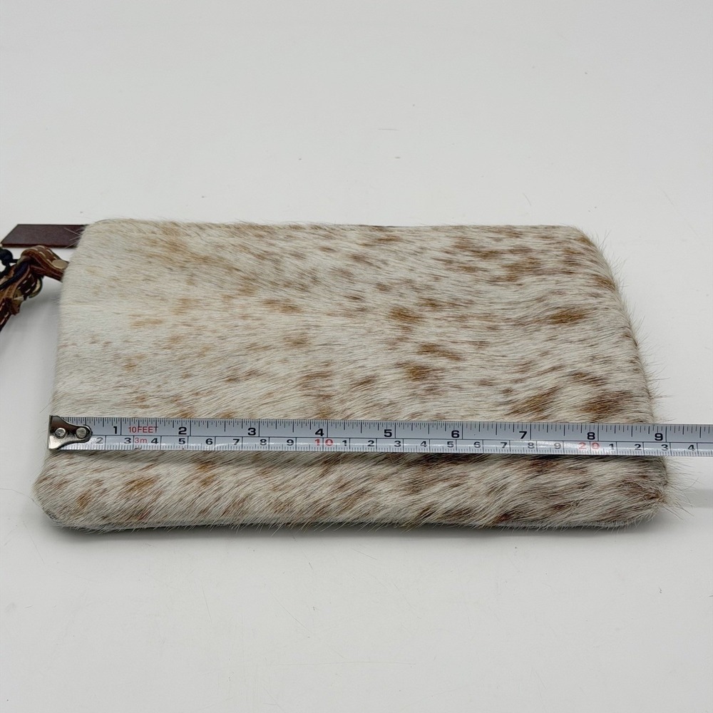 Myra Bag Cowhide Wristlet Clutch Brown White Spotted Hair On Hide NWT Western - Picture 4 of 5